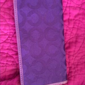 Coach purple and pink checkbook holder